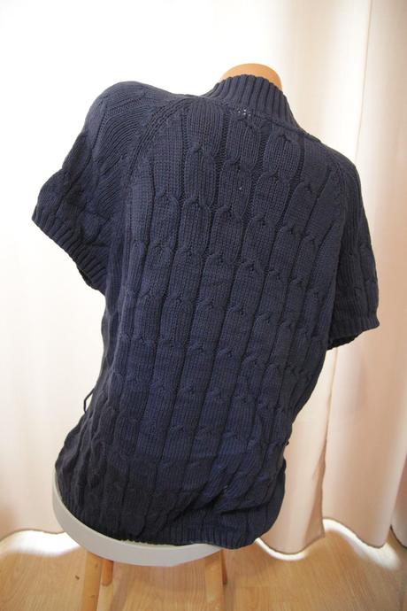 Bavlnený modrý pletený kardigan, xl, xl