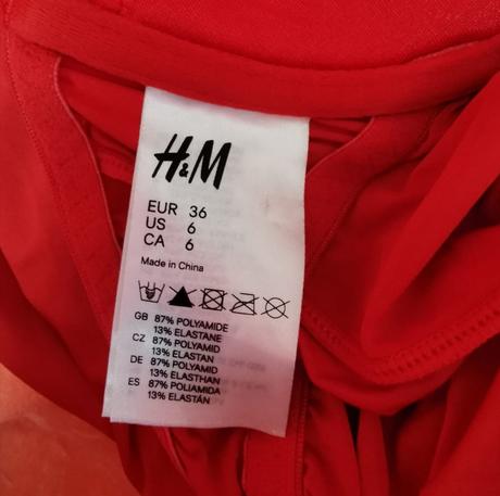 Dámska sexi červená nočná košeľa, h&m,s