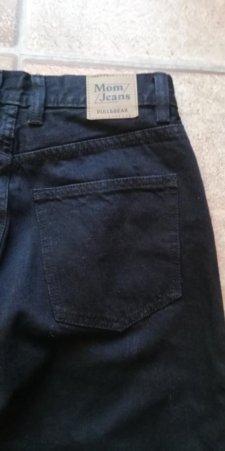 Čierne rifle mom jeans., pull&bear,38