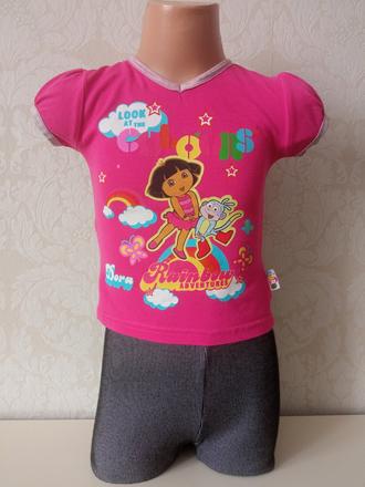 Dievčenské tričko ružové s potlačou dora, nickelodeon,92