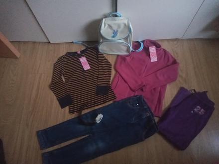 Balík oblečenia do školy pre slečnu veľ.128 super, 122–134