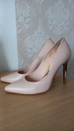 Pudrové kožené lodičky, wojas,37