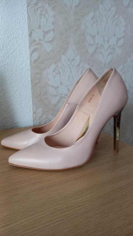 Pudrové kožené lodičky, wojas,37