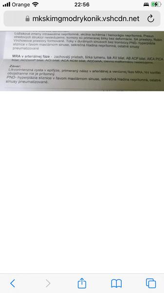 MRI hlavy - výsledky