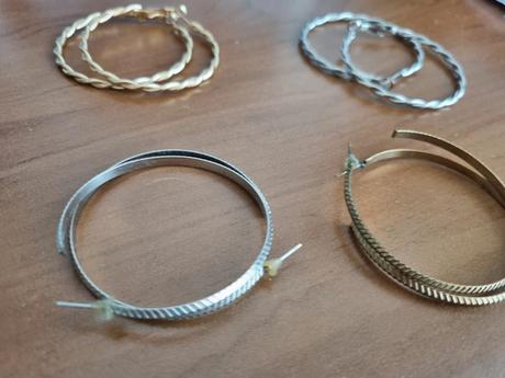 6 párov kruhových náušníc bižutéria, 