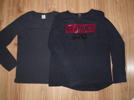 Dievčenské tričko čierne, c&a,146