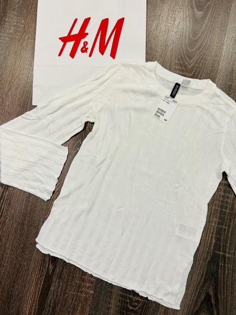 H&m štylove tričko s rozširenymi rukavmi s, h&m,s