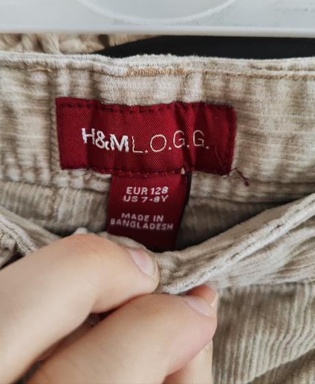 Menčestrové široké nohavice, h&m,128