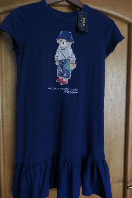 Ralph lauren bear luxusne dievcenske nove saty, ralph lauren,158 / s / xs