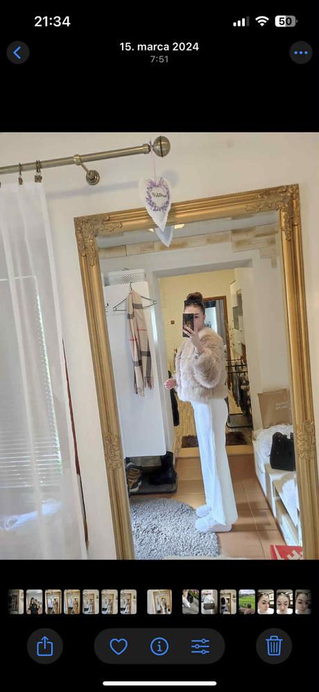 Biele nohavice veľkosť m ale sadne na s, s