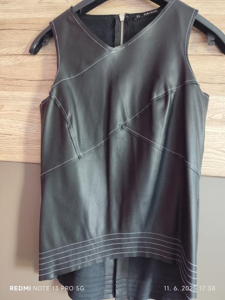 Koženkový top, zara,s