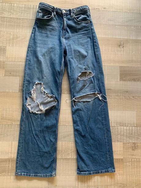 Detské rifle hm wide leg, h&m,164