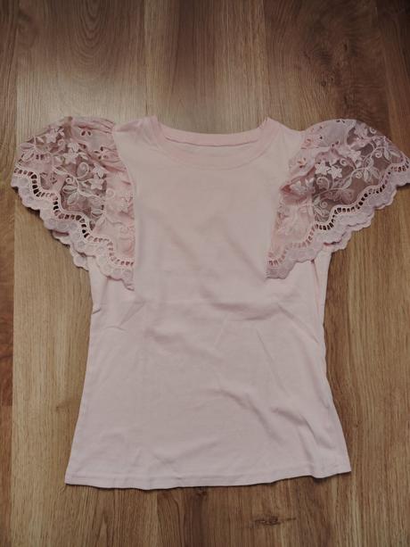 Tričko s krajkovými rukávmi, s