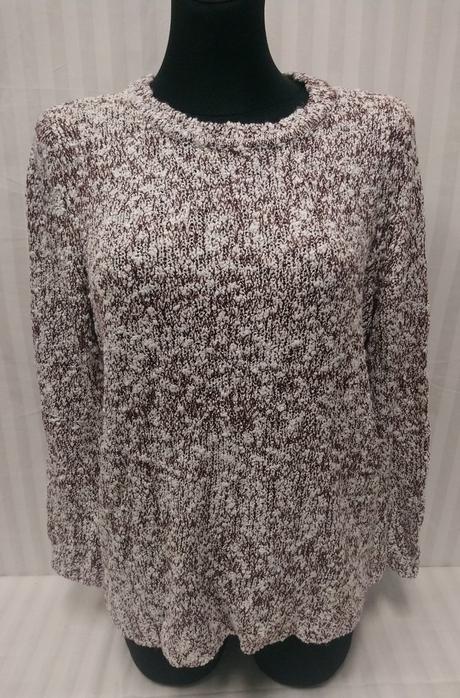 Dámsky hnedo biely pulóver, l/xl, l