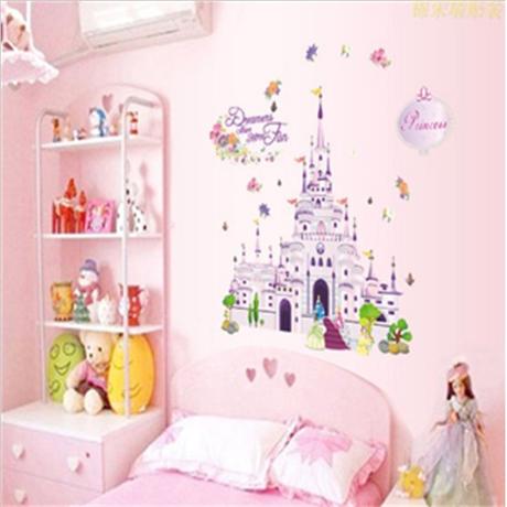 Nálepka na stenu zámok pre princezné,