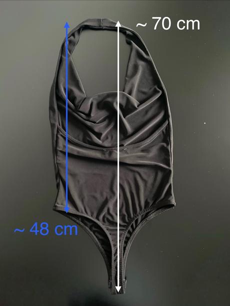 Halterneck body s padavým nariaseným výstrihom, bershka,xs