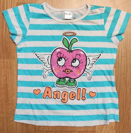 Pásikavé tričko s jabĺčkom, bonprix,110