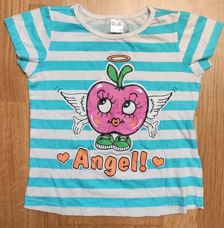 Pásikavé tričko s jabĺčkom, bonprix,110