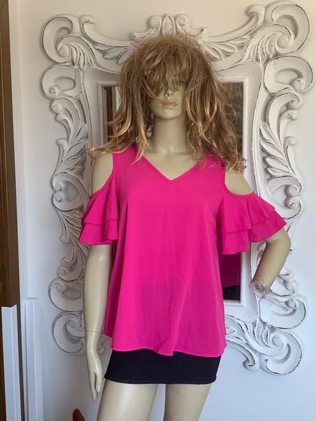 Cyklamenovy top shein, s