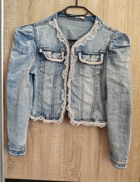 Prechodná crop rifľová bunda re-dress veľ. m, m