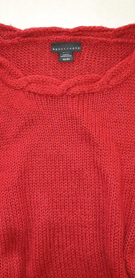 Červený bavlnený sveter, xs