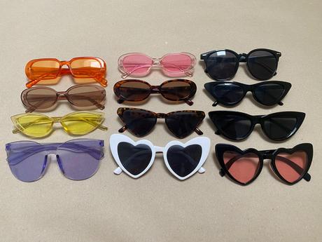 Farebné párty okuliare a slnečné okuliare, 