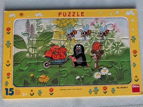 3x dino puzzle 15 kusov,