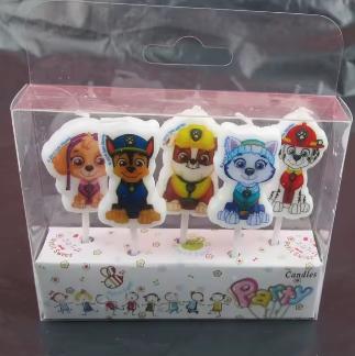 Sviečky (5ks) paw patrol - skladom, tz-300,