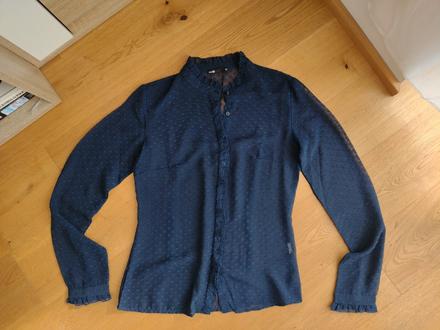 Tmavomodrá transparentná blúzka, 36