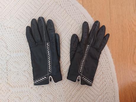 Čierne kožené rukavice veľ. 36, 36