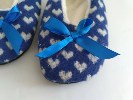 Teplé papučky s mašličkou a srdiečkami, f&f,22