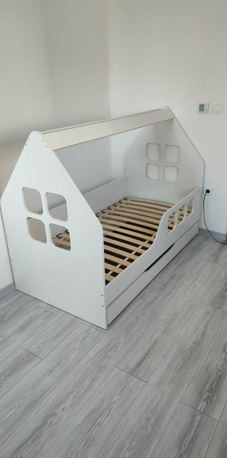 Detská domčeková posteľ, šírka (cm): 80,dĺžka (cm): 160