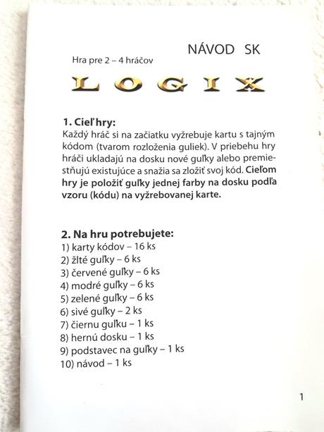 Logix hra 2-4 hráčov, 