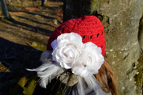 Čiapočka s kvetom a kamienkami, 62 - 158