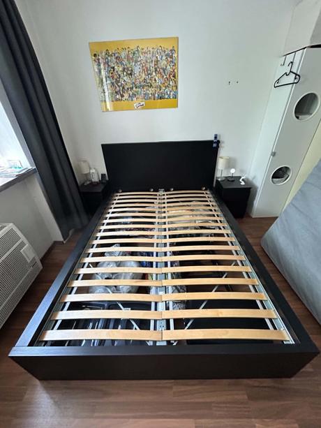 Posteľ malm ikea 140x200 cm + rošty, šírka (cm): 140,dĺžka (cm): 200