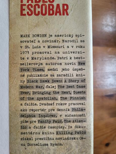 Kniha marka bowdena pablo escobar, 