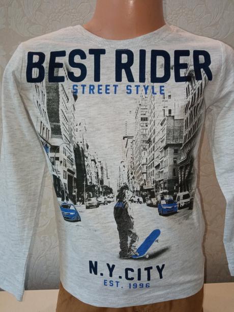 Chlapčenské sivé tričko s potlačou ovs (3-4 r.), ovs,104