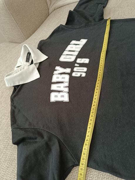 Čierna oversize mikina s bielym golierom shein, xs