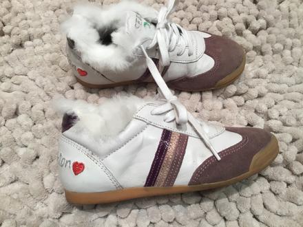 Kožené tenisky s kožušinkou vel 29, 29