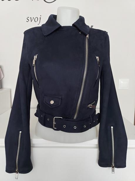 Zara trendy dámska "semišová" crop bundička, zara,m