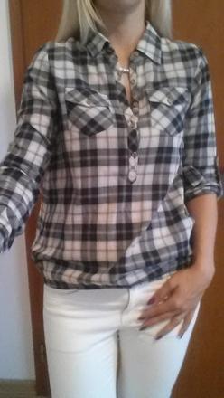 Kockovaná košela, fishbone,s