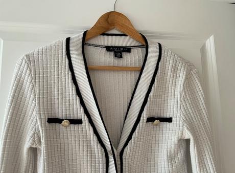 Čierno - biely elegantný kardigan, amisu, xs/34, amisu,xs