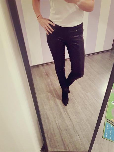 Metalické skinny nohavice, river island,xs