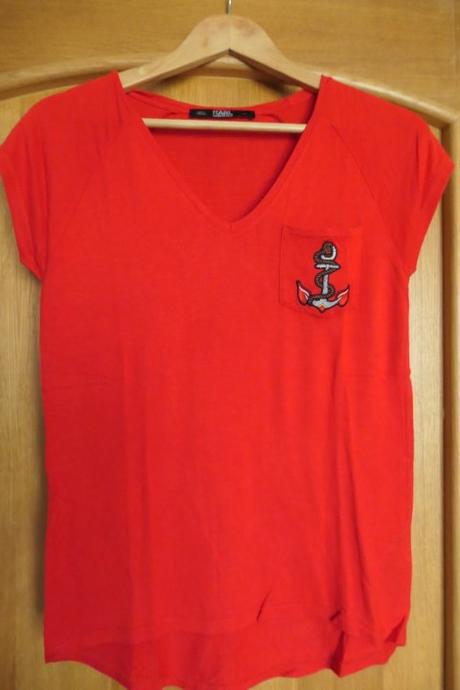 Karl lagerfeld original krasne cervene tricko xs/s, xs