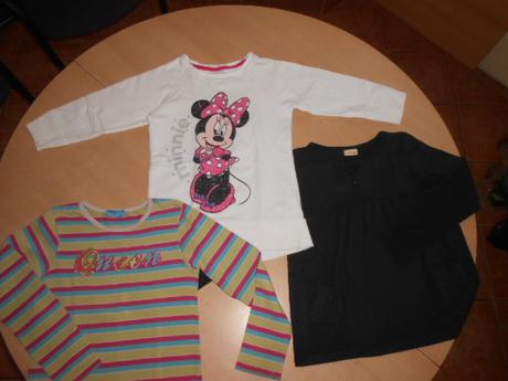 mikina minnie+2 tričká s dlhým rukávom, 134