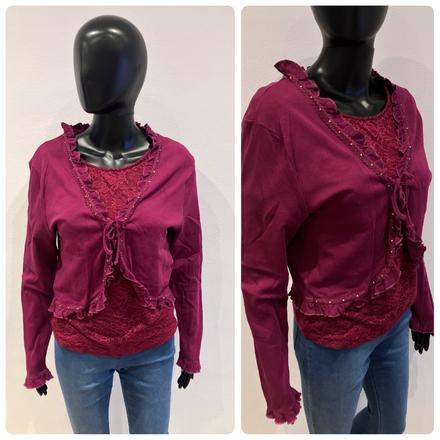 Dámske bolero s fodričkami a kamienkami (xl), xl