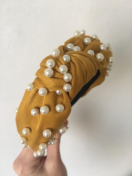 Žltá perličková čelenka, 