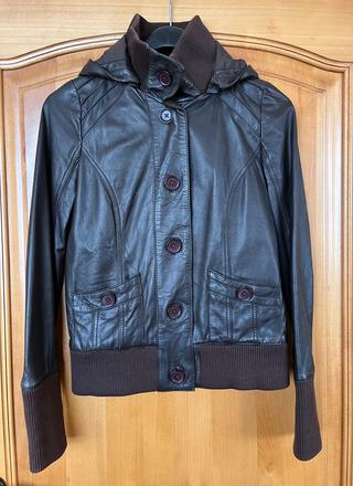 Kožená bunda review s kapucňou, review,xs