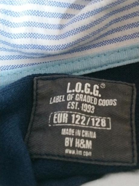 Tmavo modré tričko s golierom, h&m, 122-128 cm, h&m,128