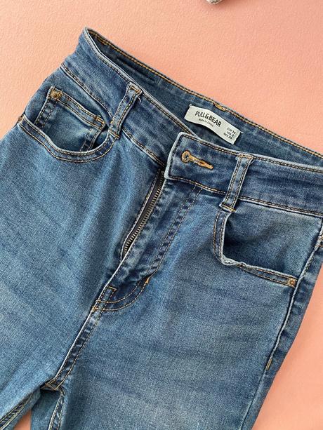 High waist džínsy, pull&bear,34